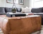 Ottoman Pouf Goat Leather Vintage Moroccan Pouffe Classic