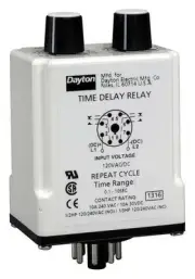 Dayton 1Egd3 Time Delay Relay, 120Vac/Dc, 10A, Dpdt, Max. Time Setting - Timer: