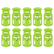 30Pcs 5.5x3mm Cord Lock Plastic Single Hole Spring Toggle Stoppers, Green