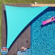 ColourTree 14' x 14' x 19.8' Turquoise Right Triangle Sun Shade Sail Canopy A