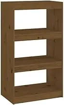 Bookcase & Room Divider Solid Pinewood - Honey Brown Standing Shelf (60x30x103.5 cm) for Living Room, Bedroom | Space-Saving, Sturdy & Stylish