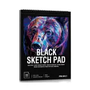 30 Sheets Black Paper Sketchbook, 98lb/160gsm Heavyweight Black Sketch Pad 9&#21