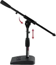 Gator Frameworks GFW-MIC-0821 Short Tripod Base Microphone Stand with Soft Grip Twist Clutch Weighted Base Black