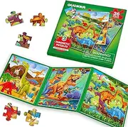 QUOKKA Travel Magnetic Puzzles for Toddlers 1-3 – 30+Pcs Dino Game with Extra-Long Play Book – Fun Travel Game Toy for Kids Ages 3-5 – Strong Magnets for Car Activities – Fun Toddler Puzzle Ages 2-4