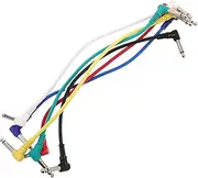 ibasenice 6pcs Electric Guitar Cable Guitar Patch Cable Effects Patch Cables Electric Guitar Amp Cable Pedal Connector Cables Electric Guitar Connection Cable Guitar Accessories Metal