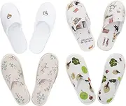 Healeved 4 Pairs Convenient Disposable Thickened Slippers for Guests Non Slip Hotel Slippers Comfortable Unisex Design for Home Beauty Salons Travel of High End Style