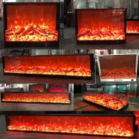 在飛比找蝦皮商城精選優惠-定制歐式電子壁爐裝飾嵌入式壁爐芯仿真火焰美式電壁爐取暖器家用