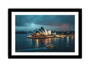 Opera House Black and white Framed Print