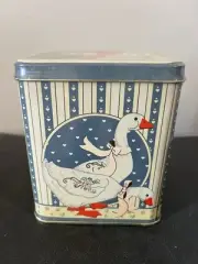 Vintage NEW Country Geese Nesting Tins Goose Ducks Countrycore 80s Pink Blue