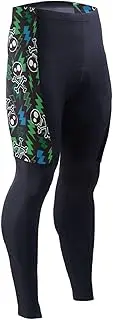 [AIXIWAWA] Men's Cycling Pants (Cute Skull Lightening) Print Outdoor Tights 3D Padded Bike Riding Long Pants