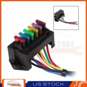 6-Slot 32V Fuse Holder Box Block Wire With 10 Free Blade Fuses For All Vehicle