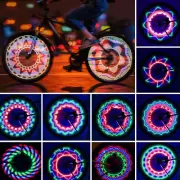 LED Waterproof Bike Wheel Lights with 32 LEDs and 32 Patterns