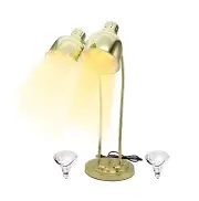 Food Heat Lamp Warmer - Gold Table Top Portable Heating Warming Bulk Double 5...