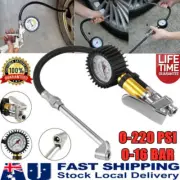 Tyre Pressure Gauge Inflator Air Line Pump Car Truck Bike Meter Tester 220 PSI