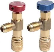 Opexicos 2Pcs Multifunctional R22/R410A Refrigeration Charging Adapter,Air Conditioning Charging Valve 1/4" SAE Male To 5/16"SAE Famale Safety Adaptor