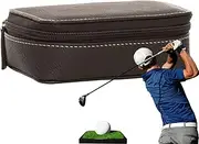 Golf Glove Case - Portable Leather Golf Bag Organizer | Waterproof Multi-Functional Sport Equipment Organizer for Course Home Travel Trip Car Display Standbag Training