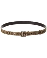 Gucci Gg Marmont Thin Gg Canvas Belt Women's