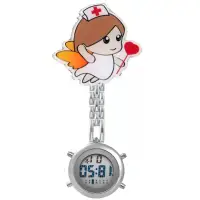 在飛比找樂天市場購物網優惠-機械錶 護士錶 多功能刻字硅膠護士錶電子數字男女夜光胸錶懷錶