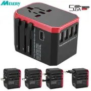 FAST 5V/5.6A Universal Travel Adapter 4 USB & Type-C Outlet Converter Plug Power