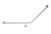 New Bradley 832 Toilet Grab Rail 45 Degree Left Hand - Silver 870Mm X 700Mm