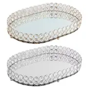 Practical Crystal Tray Vanity Tray Metal Makeup Tray