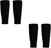 [Lyqaq] 2 Pairs Football Sock Sleeves, Black Durable Cut Football Socks, Pre Cut Football Socks, Soccer Shin Guards Sleeves, Team Leg Sock Sleeve Soccer Socks Covers for Football Games Beginner, Black