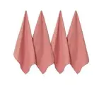 J Elliot Home Waffle Set of 4 Cotton Tea Towels 50 x 70 cm Clay Pink