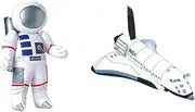 Outer Space Party Decorations - Inflatable Astronaut & Space Shuttle Inflate Toys - BIRTHDY Party Decor/Science-