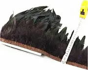 QR 10 Meter Chicken Rooster Tail Feather Trims Ribbons 10-15CM Strip for Dress Skirt Party Clothing Craft Making D19 (Color : 3)
