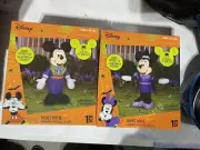 Gemmy Disney Halloween Minnie and Mickey Mouse Skeleton Inflatable Set of 2 New