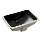 Wells Sinkware Rectangular 21"x15" Ebony Ceramic Undermount Bathroom Sink