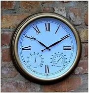 Garden Clocks Outdoor Waterproof, 15 Inch Vintage Roman Numerals Outdoor Clocks for The Garden Wall Mounted with Silent Quartz Clock Outside Clock Indoor Outdoor Decoration