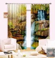 3D Waterfall 35 Blockout Photo Curtain Printing Curtains Drapes Fabric Window AU