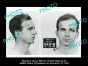 OLD LARGE HISTORIC PHOTO OF LEE HARVEY OSWALD MUGSHOT JFK ASSASINATION 1963