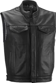 HIGHWAY 21 Magnum Vest, Genuine Leather Vest for Men and Women, Outerwear for Rugged Riding