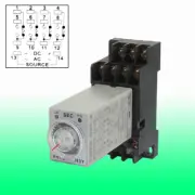 DC 24V H3Y-4 0-60S 4PDT 14 Pins Power on Time Delay Relay w Socket