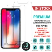 2X Tempered Glass Screen Protector Apple iPhone 11 Pro 6s 6 7 8 PLUS X XR XS Max