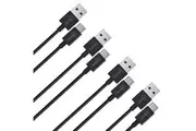 4x Cruxtec 1m USB-A 2.0 Male to USB Type-C Male Cable For Syncing Charging Black