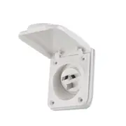 Power Socket White 250V 15A Caravan Inlet RV Camper Motor Home