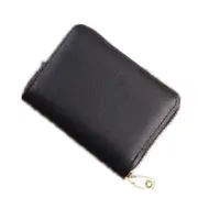 3 Pcs Business Card Holder Wallet Case black Credit Card Holder Case 26 Bits Zipper Card Wallet