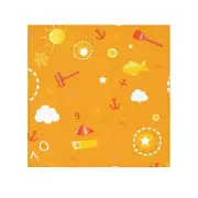 Playful Kids' Face Towel - Bright Yellow Nautical Theme for Bath Time Fun