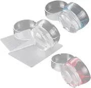 Healeved 3 Set Mixed Nail Art Printing Stampers Manicure Kit Scraper and Nail Art Tools for Home Diy Salon Use