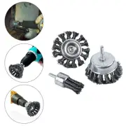 3pcs Rotary Steel Wire Brush Drill Attachment Cup Wheel Set Tool Rust Removal AU