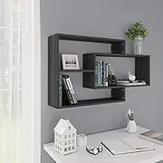 Wall Shelves Grey 104x20x58.5 cm Engineered Wood,Wall Shelves & Ledges 11.34KG-800326