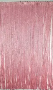 9" Stretch Chainette Fringe Trim - Color: Pink - 2 Continuous Yards