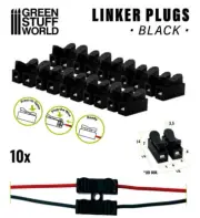 GSW 2-pins Linker Plugs Black (10pcs, to connect multiple LED lights)