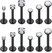 [Ovxznts] Tragus Labret Medusa Piercing Jewelry 16G Internally Threaded Stainless Steel Conch Piercing Jewelry Monroe Lip Rings Different Size Cartilage Nail Helix Earring Stud Bar Length 6mm 8mm 10mm