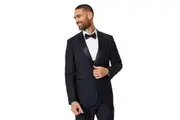 Burton Mens Single-Breasted Tailored Tuxedo Jacket (Black) - UTBW1441