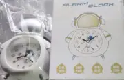 Alarm Clock Indoor Vintage Groovy Style Gray & White Analog Alarm Clock