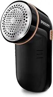 Versuni Philips Lint Shaver, Lint Remover for Clothes, Suitable for All Textiles, 2 Height Settings, Battery Operated (2 x AA Batteries Included), Black (GC026/80)